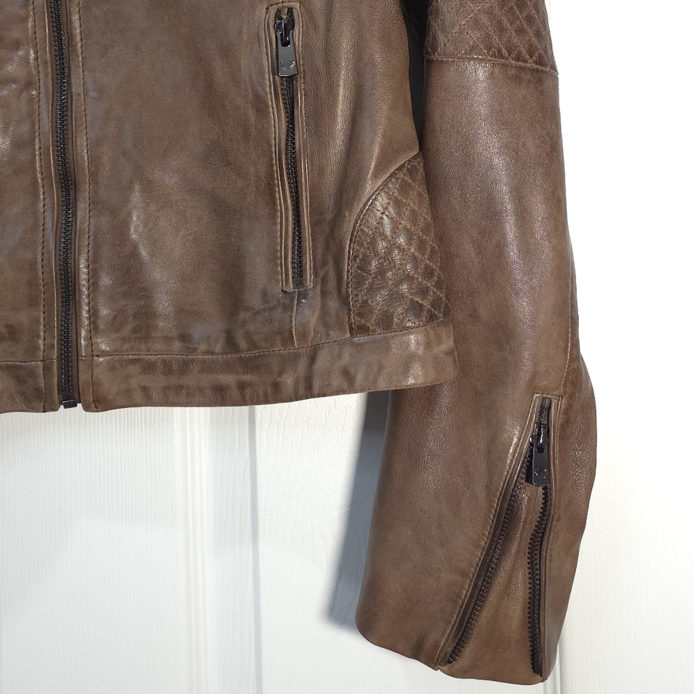 Bod & Christensen lambskin leather jacket size M Quilted Biker Cotton Linning - Picture 6 of 14